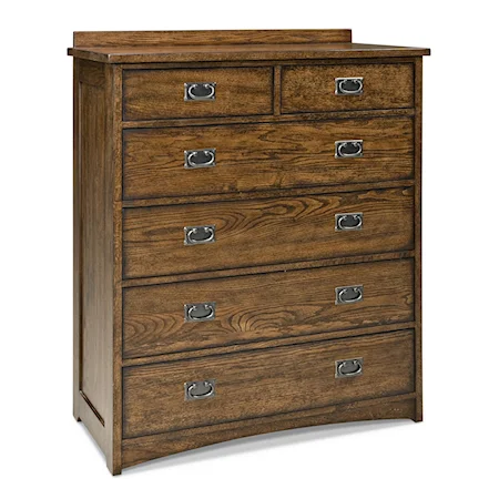 Mission Six Drawer Chest with Cedar Drawers